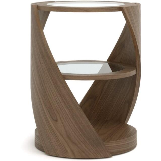Tom Schneider DNA Curved Wood Lamp Table with Optional Glass Shelves image 4