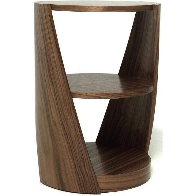 Tom Schneider DNA Curved Wood Lamp Table with Optional Glass Shelves