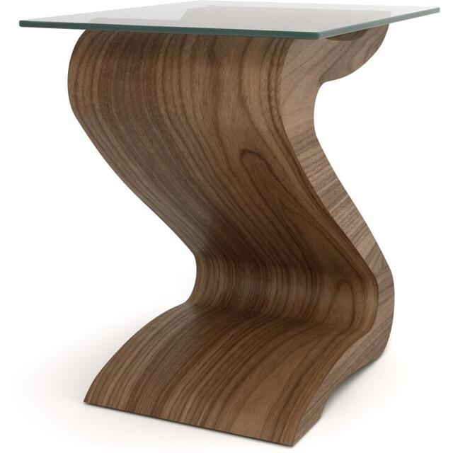 Tom Schneider Serpent Curved Wooden Lamp Table with Glass Top image 6