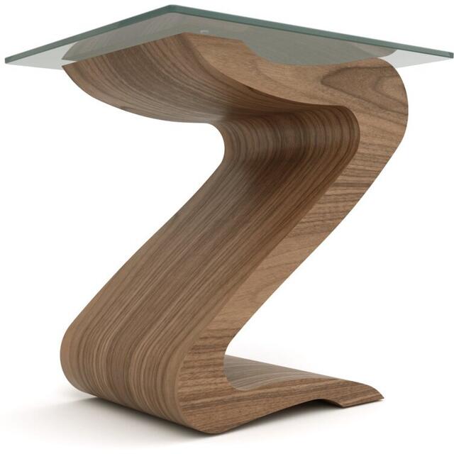 Tom Schneider Serpent Curved Wooden Lamp Table with Glass Top image 7