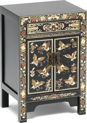 Small Decorated Classic Chinese Cabinet - Black