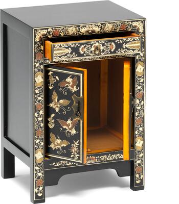 Small Decorated Classic Chinese Cabinet - Black image 4