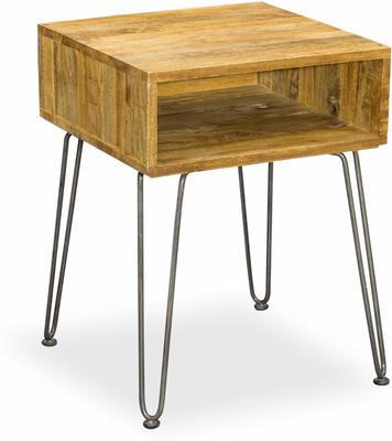 Hairpin Side Table Mango Wood and Steel