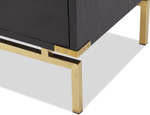 Genoa Contemporary Black Bedside Table 2 Drawers image 5
