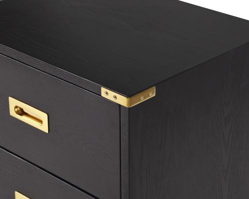 Genoa Contemporary Black Bedside Table 2 Drawers image 6