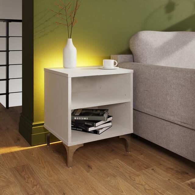 Frank Olsen Ouverte White Lamp Table with Mood Lighting image 2