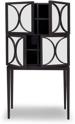 Bertol Black Wenge Oak & Mirrored Sideboard 4 Doors - Taller Version image 4
