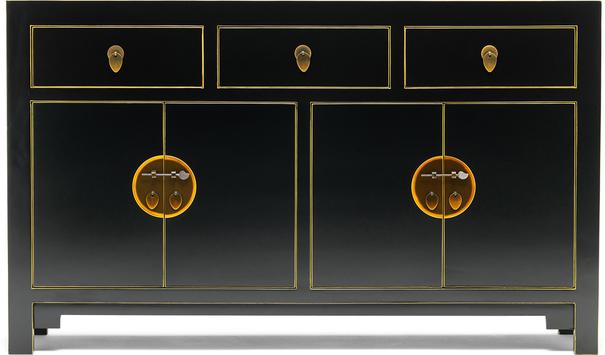 Large Classic Chinese Sideboard – Black image 2