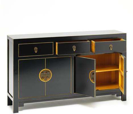 Large Classic Chinese Sideboard – Black image 3