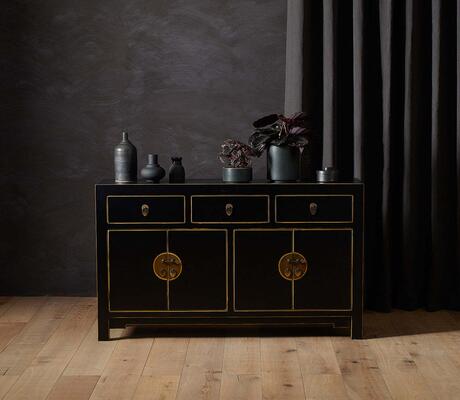 Large Classic Chinese Sideboard – Black image 4