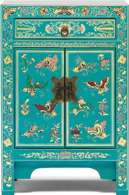 Small Decorated Classic Chinese Cabinet - Blue image 2