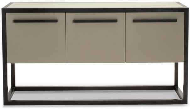 Roux 3 Door Sideboard - Black & Taupe Faux Leather image 2