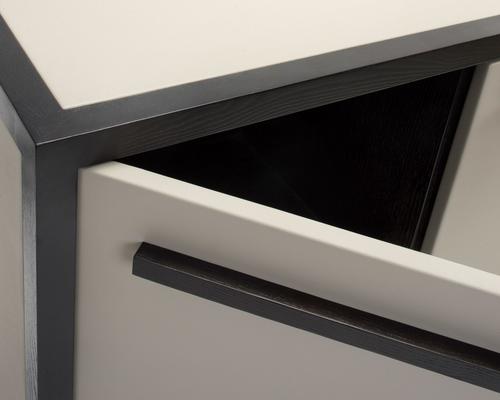 Roux 3 Door Sideboard - Black & Taupe Faux Leather image 5