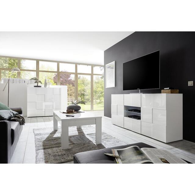 Treviso Sideboard - Two Doors/Two Drawers High Gloss White Finish image 2