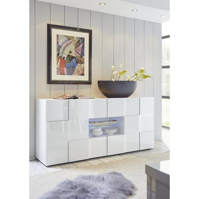 Treviso Sideboard - Two Doors/Two Drawers High Gloss White Finish