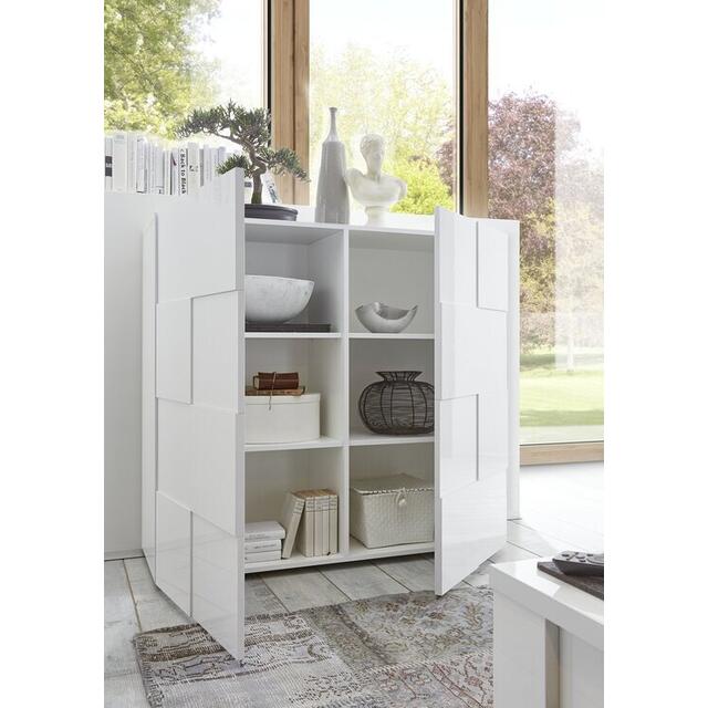 Treviso Two Door High Sideboard - Gloss White Finish image 2