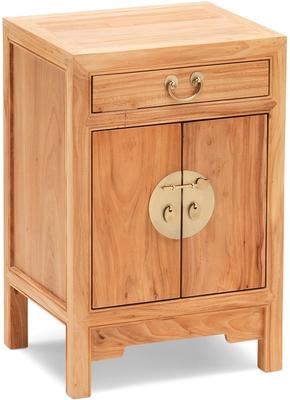 Natural Elm Chinese Small Cabinet 1 Drawer 2 Door