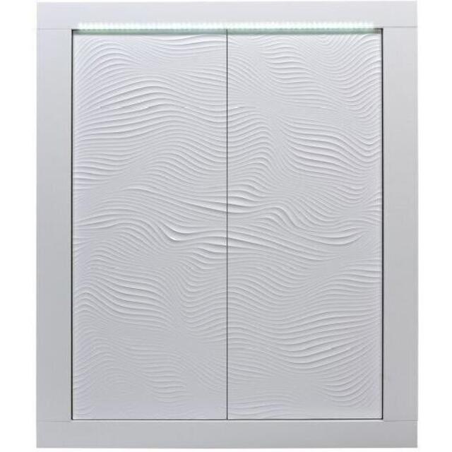 Karma White Gloss 2 Door High Sideboard Wave Pattern with LED lighting image 2