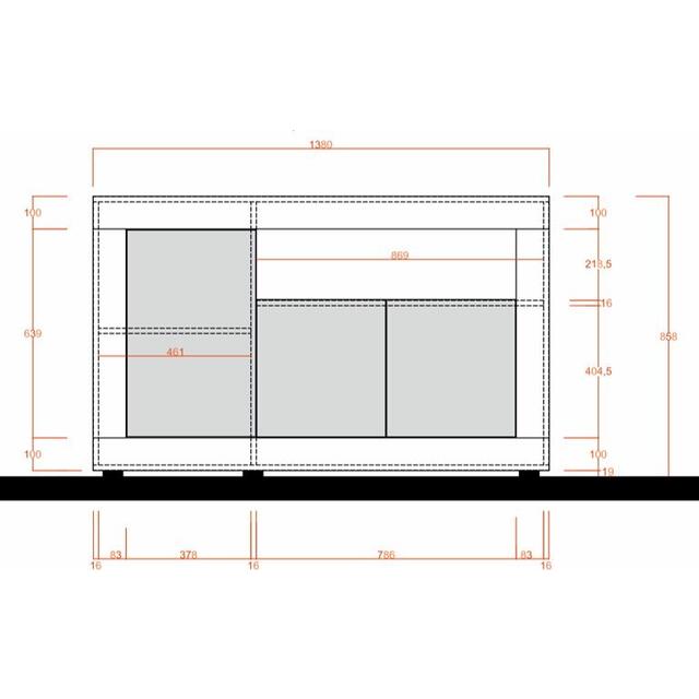 Como Three Door Sideboard - Grey Finish image 2