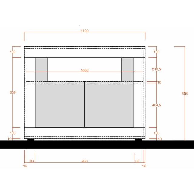 Como Two Door Sideboard - Grey Finish image 3