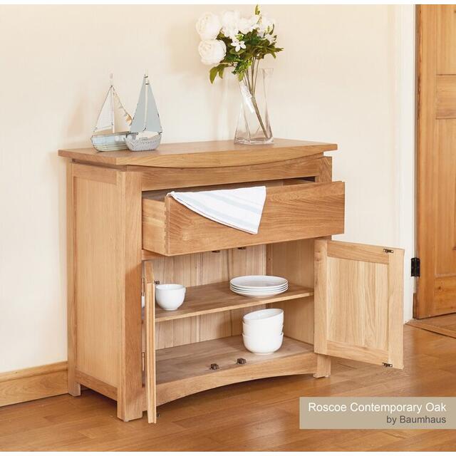 Roscoe Contemporary Oak Small Sideboard 1 Drawer 2 Door image 2