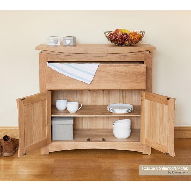 Roscoe Contemporary Oak Small Sideboard 1 Drawer 2 Door image 3