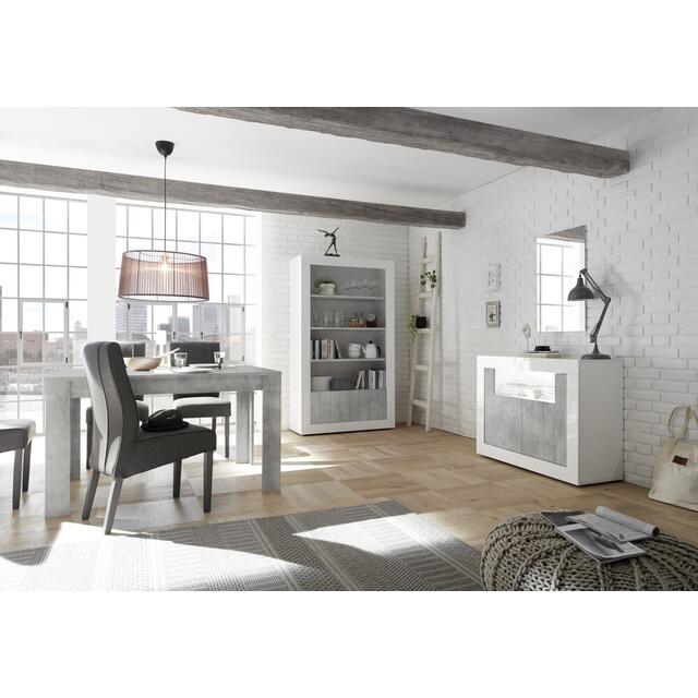 Como Two Door Sideboard - White Gloss and Grey Finish image 2