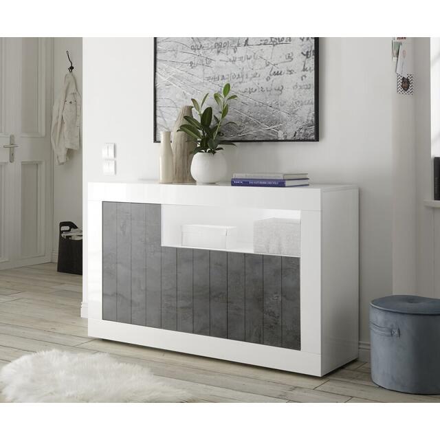 Como Three Door Sideboard - White Gloss and Anthracite Finish