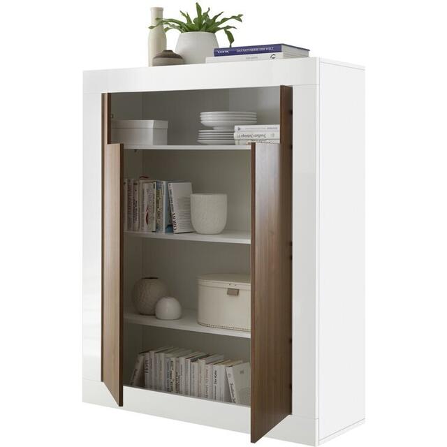 Como Two Door Highboard - White Gloss and Anthracite Finish image 3