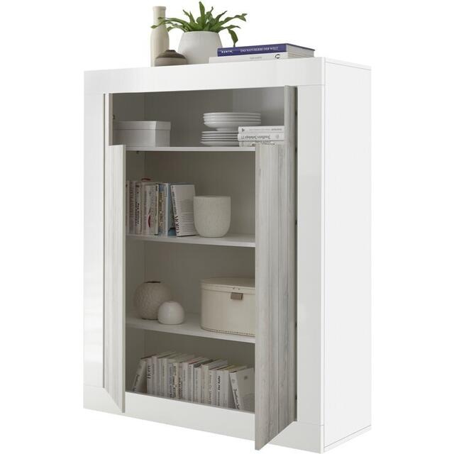 Como Two Door Highboard - Anthracite and Grey Finish image 2