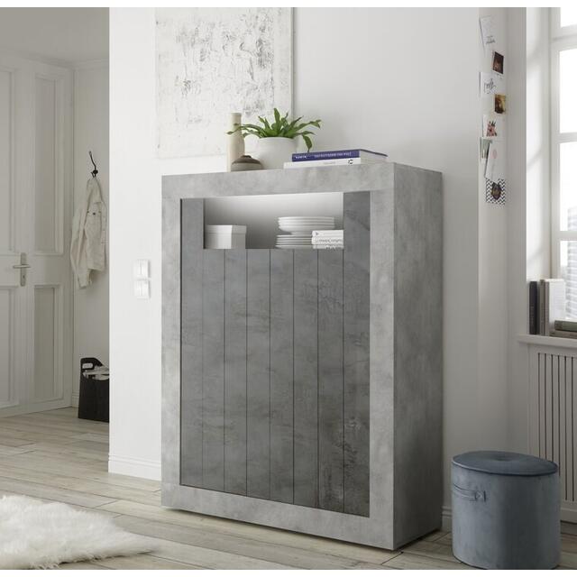 Como Two Door Highboard - Grey and Anthracite Finish