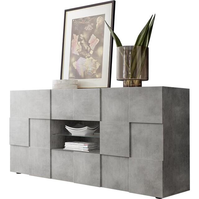 Treviso Two Door/Two Drawer Sideboard - Grey Concrete Finish