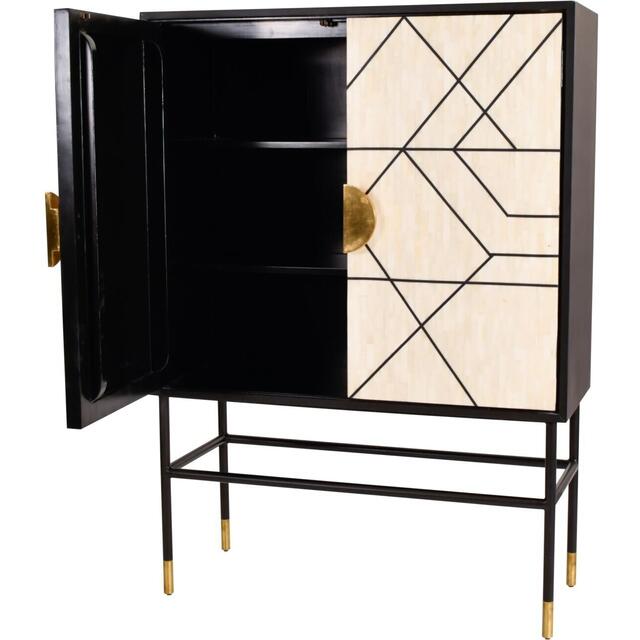 Art Deco Geometric Bone Bar Cabinet image 2