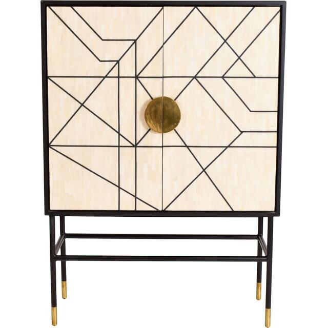 Art Deco Geometric Bone Bar Cabinet image 3