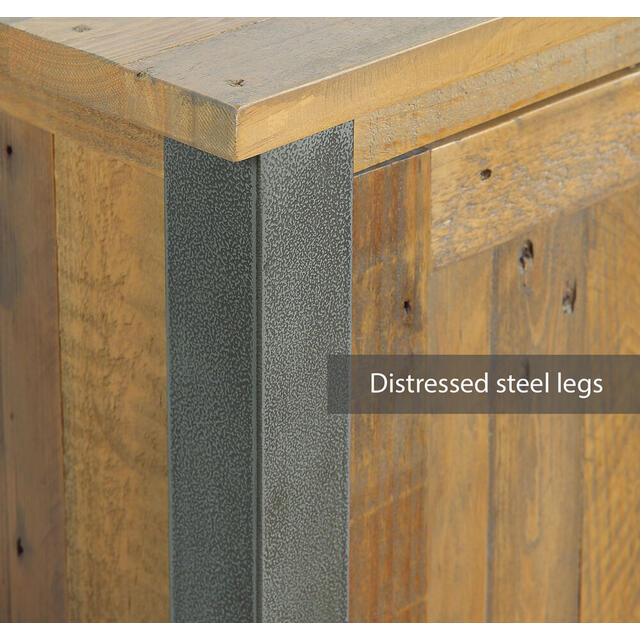 Urban Elegance Living Room High Cabinet Reclaimed Wood and Aluminium image 3