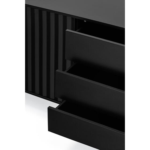 Sierra Four Door Sideboard With Three Internal Drawers - Matt Black Finish image 7