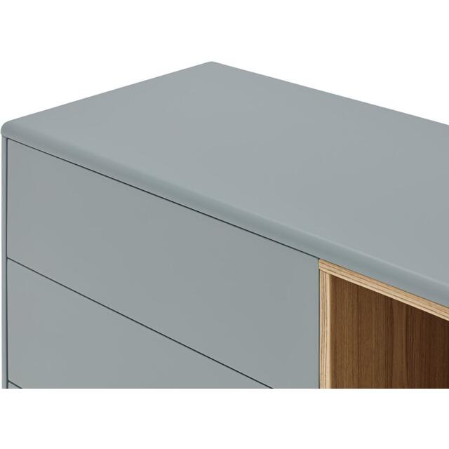 Corvo One Door Six Drawer Sideboard - Grey and Light Oak Finish image 5