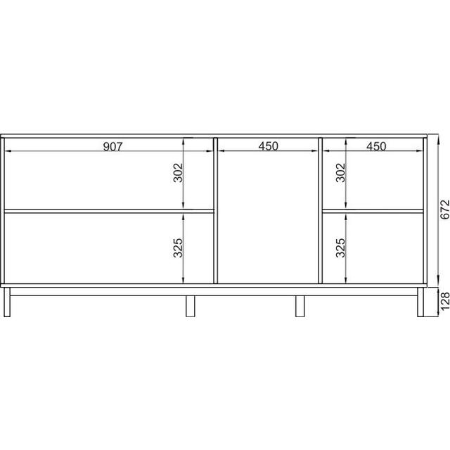 Andrea Three Door / Three Drawer Sideboard - Waxed Pine and Matt Black Finish image 7