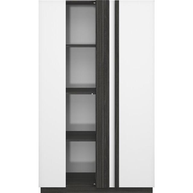 Aston 2 Door Display & Shelving Cabinet - White & Light Oak or Black image 7