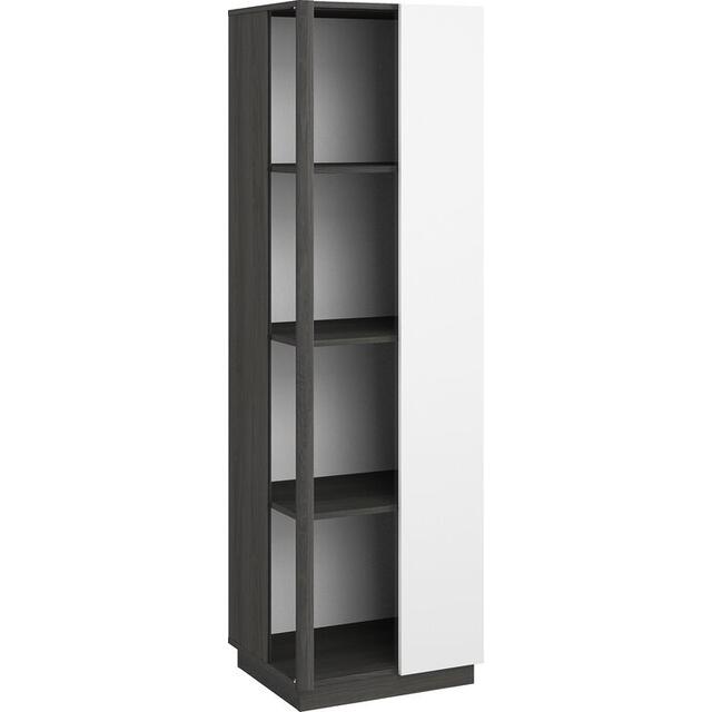 Aston 1 Door Narrow Shelving & Display Cabinet - White & Light Oak or Black image 6