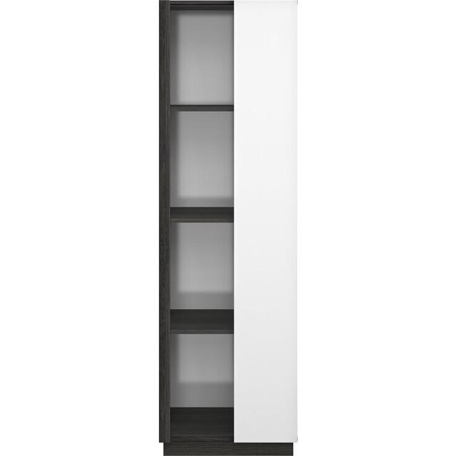 Aston 1 Door Narrow Shelving & Display Cabinet - White & Light Oak or Black image 7