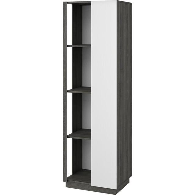 Aston 1 Door Narrow Shelving & Display Cabinet - White & Light Oak or Black image 8