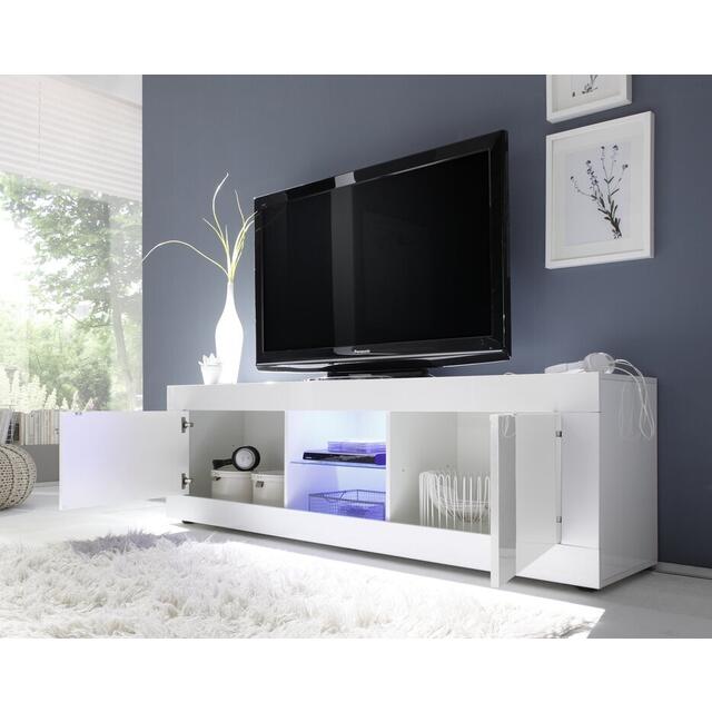 Urbino Collection Big TV Unit with Optional Led Spotlight - White Gloss Finish image 3