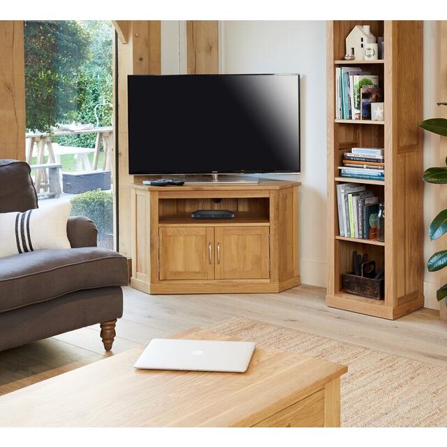 Mobel Solid Oak Corner Television Cabinet Modern image 4