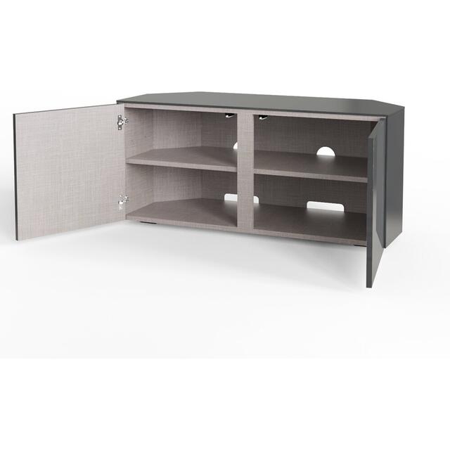 Frank Olsen Corner TV Cabinet 110cm High Gloss Grey with Wireless Phone Charging and Mood Lighting image 5