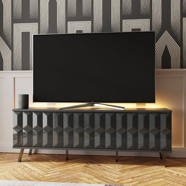 Frank Olsen Elevate Grey TV Cabinet with Mood Lighting & Intelligent Eye  image 2