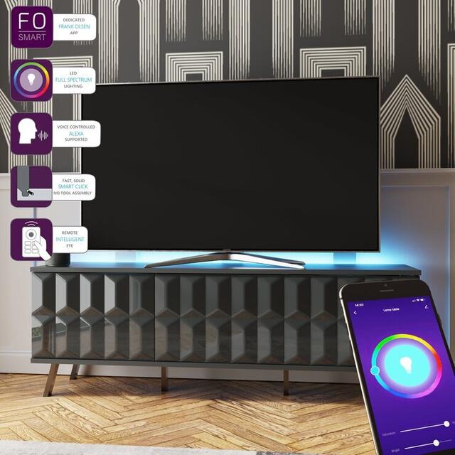 Frank Olsen Elevate Grey TV Cabinet with Mood Lighting & Intelligent Eye  image 3