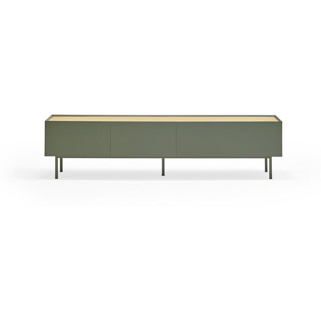 Arista Two Drawer One Door TV Unit - Green and Light Oak Finish