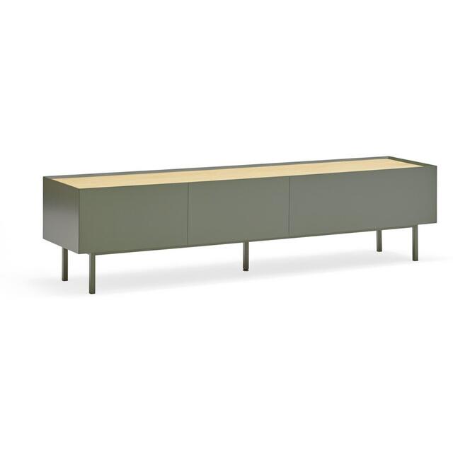 Arista Two Drawer One Door TV Unit - Green and Light Oak Finish image 2