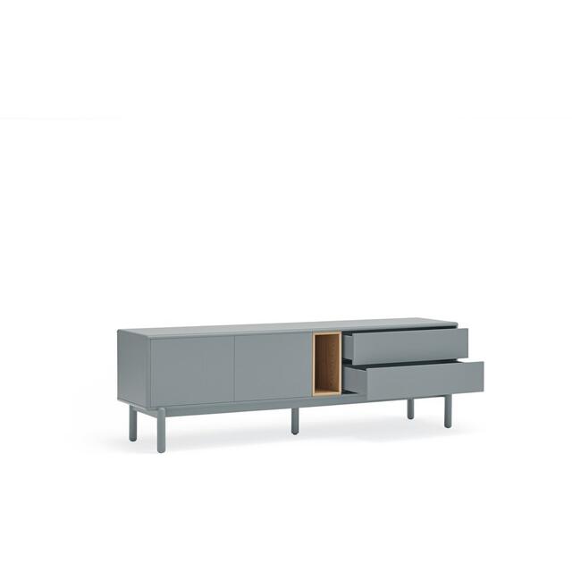 Corvo Two Door Two Drawer TV Cabinet - Grey and Light Oak Finish image 3